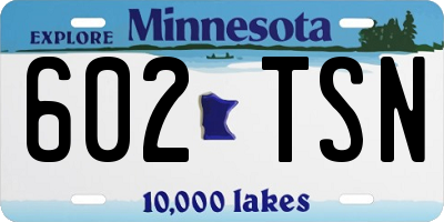 MN license plate 602TSN