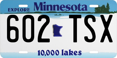 MN license plate 602TSX