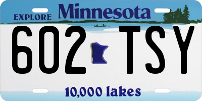 MN license plate 602TSY