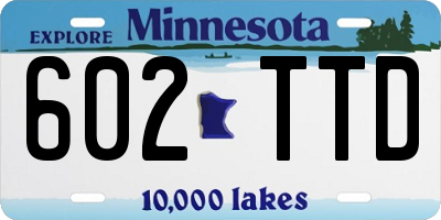 MN license plate 602TTD