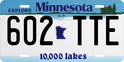 MN license plate 602TTE