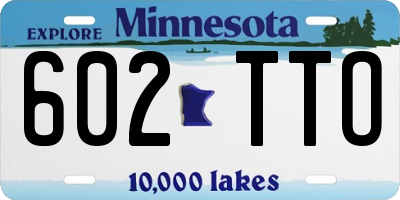MN license plate 602TTO