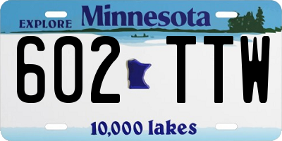 MN license plate 602TTW