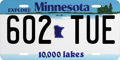 MN license plate 602TUE