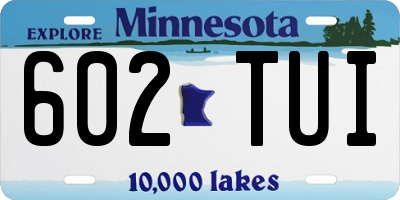 MN license plate 602TUI