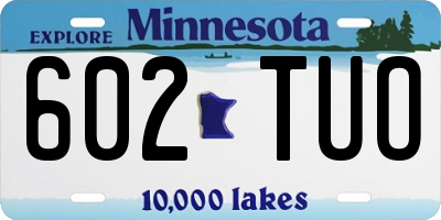 MN license plate 602TUO