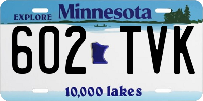 MN license plate 602TVK