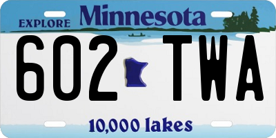 MN license plate 602TWA