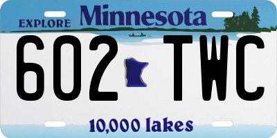 MN license plate 602TWC