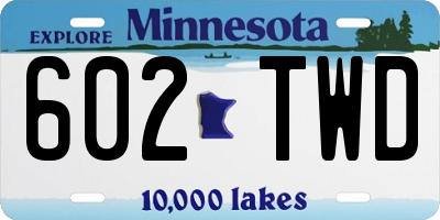 MN license plate 602TWD