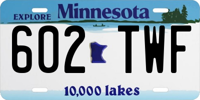 MN license plate 602TWF