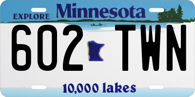 MN license plate 602TWN