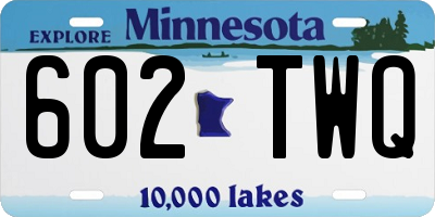 MN license plate 602TWQ