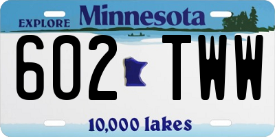 MN license plate 602TWW