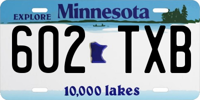 MN license plate 602TXB