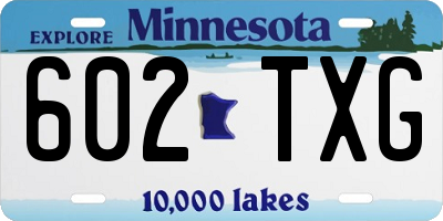 MN license plate 602TXG