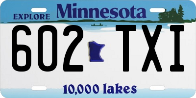 MN license plate 602TXI