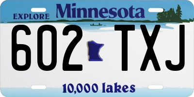 MN license plate 602TXJ