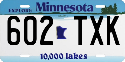 MN license plate 602TXK