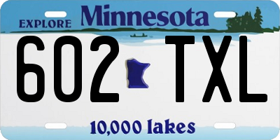 MN license plate 602TXL