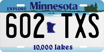 MN license plate 602TXS
