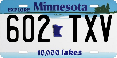 MN license plate 602TXV