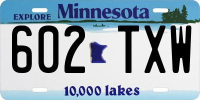 MN license plate 602TXW