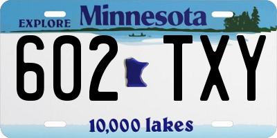 MN license plate 602TXY