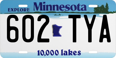 MN license plate 602TYA