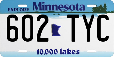 MN license plate 602TYC