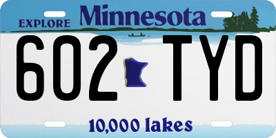 MN license plate 602TYD