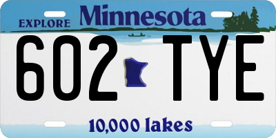 MN license plate 602TYE