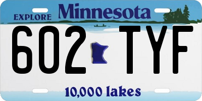 MN license plate 602TYF