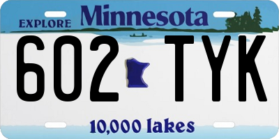 MN license plate 602TYK