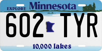 MN license plate 602TYR