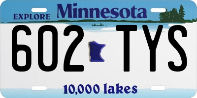 MN license plate 602TYS