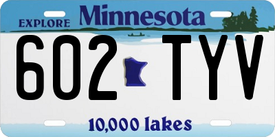MN license plate 602TYV