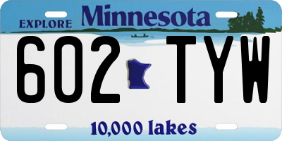 MN license plate 602TYW