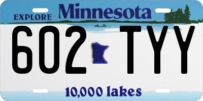 MN license plate 602TYY