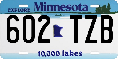 MN license plate 602TZB