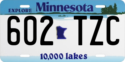 MN license plate 602TZC
