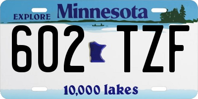 MN license plate 602TZF