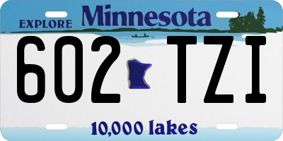 MN license plate 602TZI