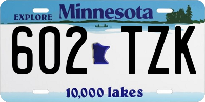 MN license plate 602TZK