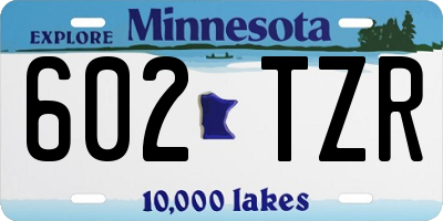 MN license plate 602TZR