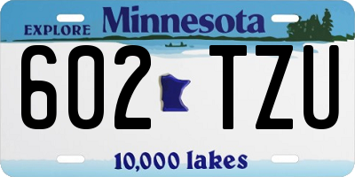 MN license plate 602TZU