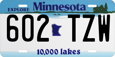 MN license plate 602TZW