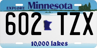 MN license plate 602TZX