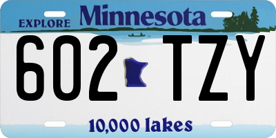 MN license plate 602TZY