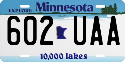 MN license plate 602UAA